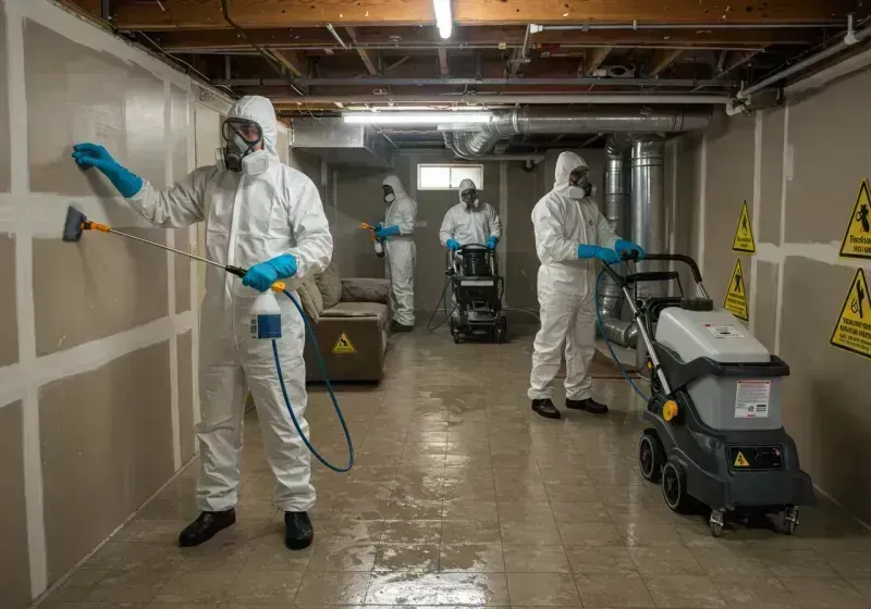 Basement Moisture Removal and Structural Drying process in Jefferson, OH